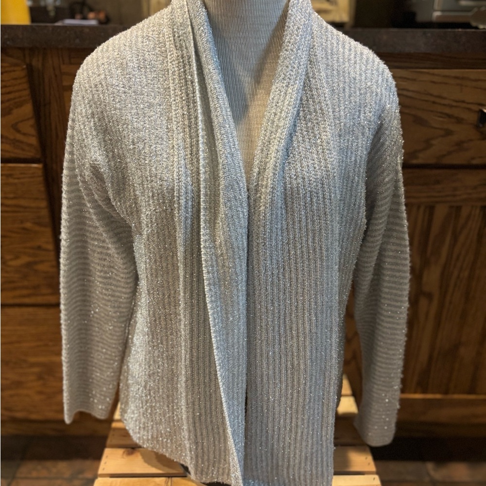 Ruby Rd. Shimmering Silver Cardigan
